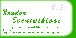 nandor szentmiklosi business card